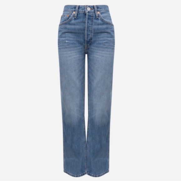 Re/Done 70s Ultra High Rise Stove Pipe Jeans - Picture 1 of 6